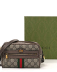 GG Supreme Monogram Web Mini Ophidia Shoulder Bag Brown