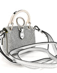 Nubuck Crystal Catalan Mirror Nano Maxi Buckle Baguette Charm Pietra Argento