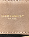 Suede Y Quilted Monogram Medium Loulou Chain Satchel Taupe