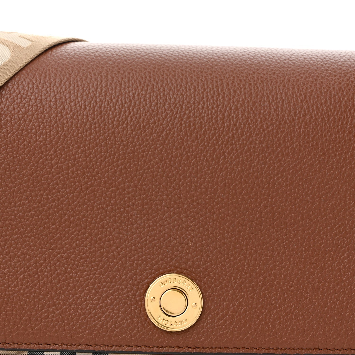 Calfskin Vintage Check Note Crossbody Bag Tan