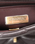 Lambskin Quilted Medium CHNL 19 Flap Dark Brown