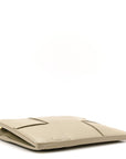 Nappa Maxi Intrecciato Cassette Zipped Card Case Travertine