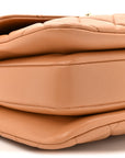 Lambskin Quilted Medium Trendy CC Flap Dual Handle Bag Camel