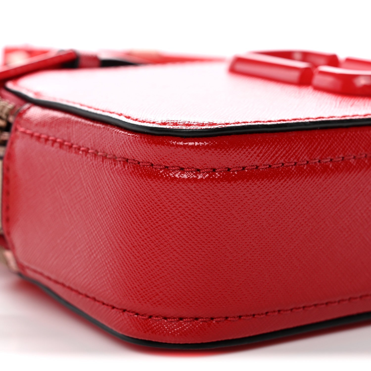 Saffiano Small Snapshot Camera Bag Red Beige
