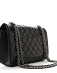 Aged Calfskin Quilted 2.55 Reissue 225 Flap  Black