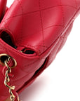 Lambskin Quilted Mini Square Flap Dark Pink