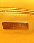 Shiny Goatskin Quilted Medium CHNL 19 Flap Yellow