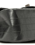 Metallic Aged Calfskin Chevron Quilted 2.55 Reissue Mini Flap Grey
