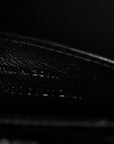 Calfskin Crocodile Embossed Small Classic Monogram Kate Tassel Satchel Black
