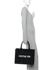 Embroidered 3D Macrame D-Lace Sun Medium Book Tote Black