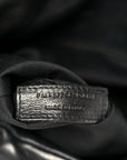 Lambskin Quilted Monogram Monochrome Medium Loulou Puffer Chain Satchel Black