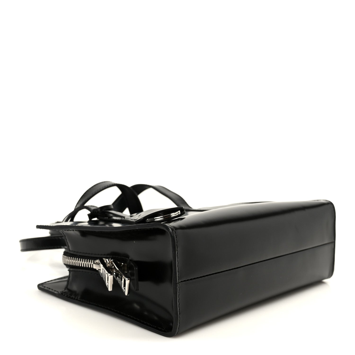 Spazzolato Mini Re-Edition 1995 Double Handle Handbag Black