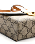 GG Supreme Monogram New Sakai Calfskin Mini Padlock Top Handle Shoulder Bag Beige Ebony Mystic White Sun Oil