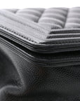 Caviar Quilted Small Boy Flap Black