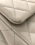 Lambskin Quilted Mini Rectangular Flap Grey