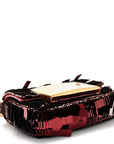 Sequin Paillettes Shiny Nappa Sex and the City Nano Maxi Buckle Baguette Charm Granata