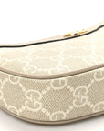 GG Supreme Monogram Textured Dollar Calfskin Web Mini Ophidia GG Handbag Beige Mystic White Oatmeal