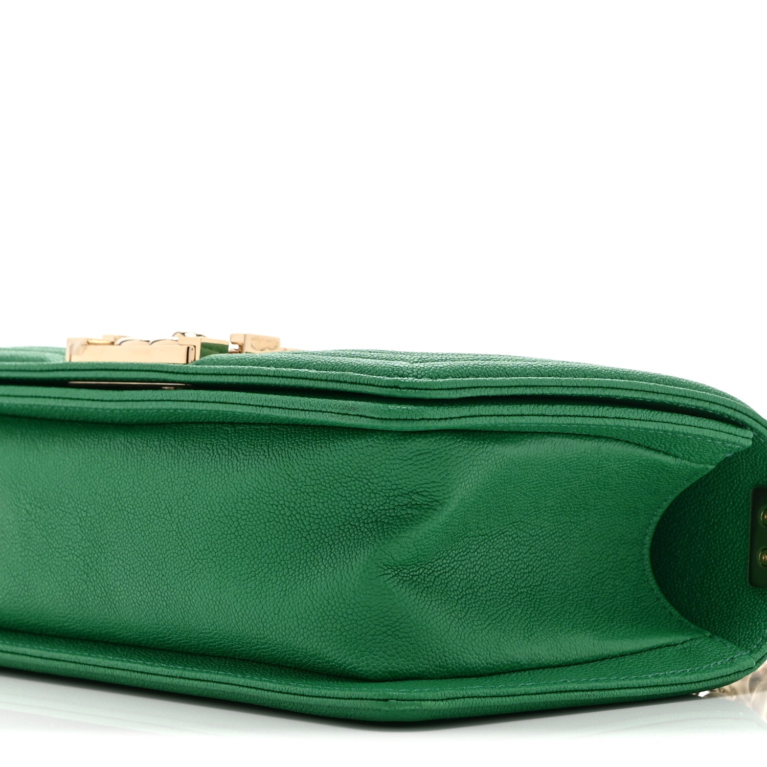 Caviar Quilted Small Boy Flap Green