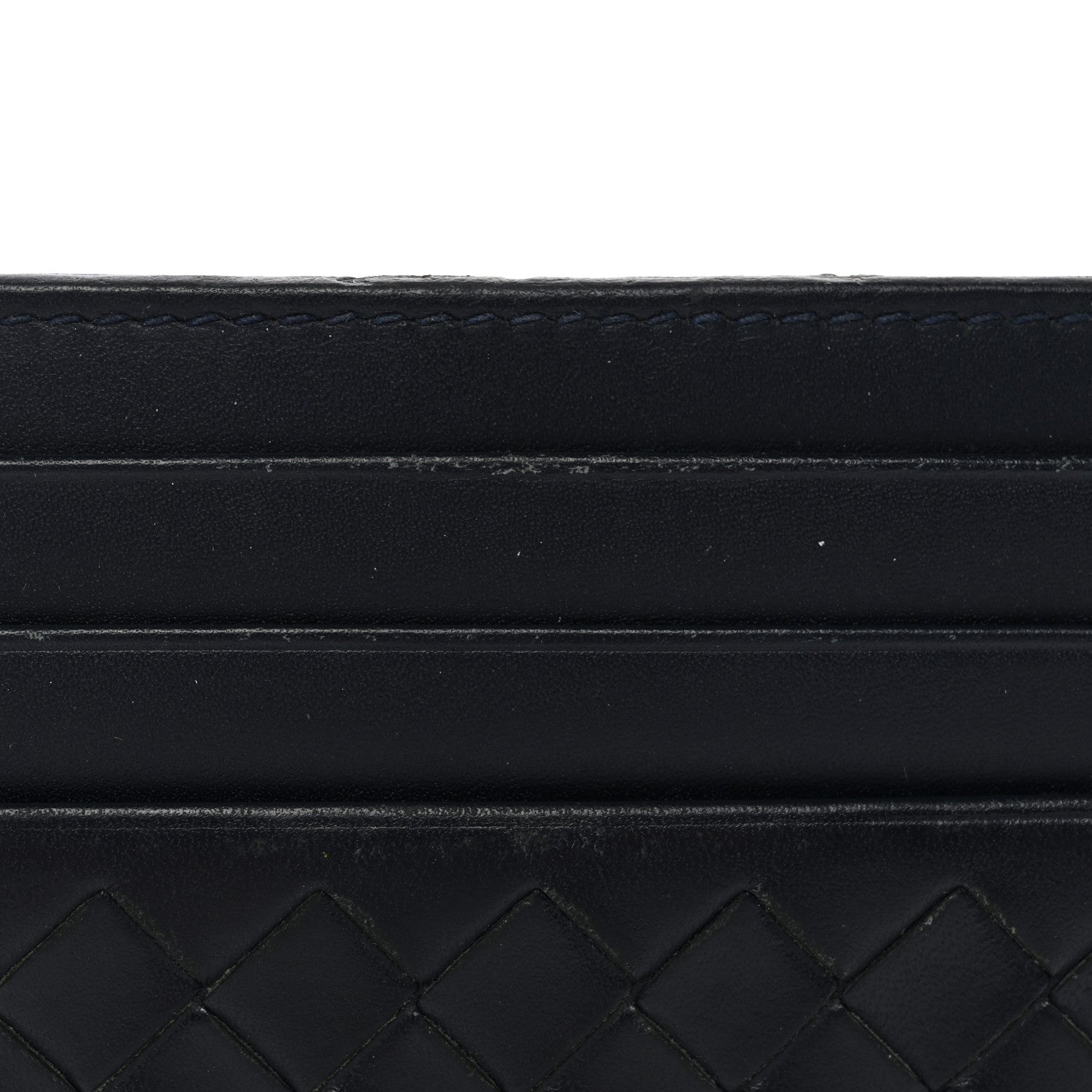 Nappa Intrecciato Card Holder Deep Blue