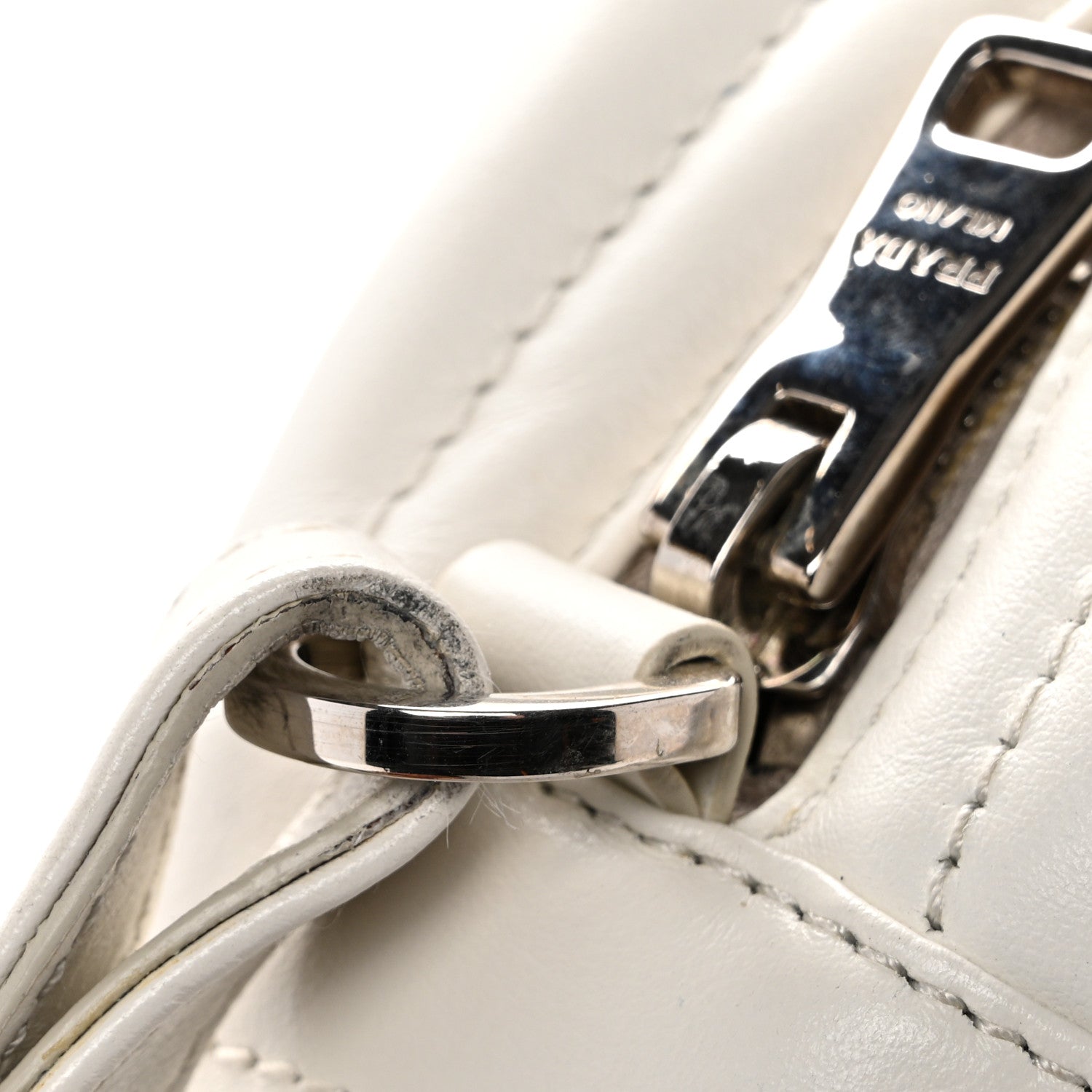Soft Calfskin Diagramme Camera Bag White