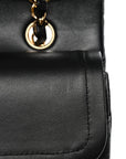 Lambskin Quilted Medium Double Flap Black
