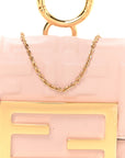 Nappa Matisse FF Embossed Nano Maxi Buckle Baguette Charm Rosa Quarzo