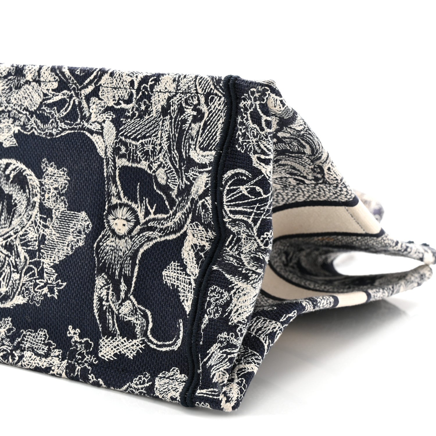 Canvas Embroidered Medium D1ORiviera Toile De Jouy Book Tote Blue