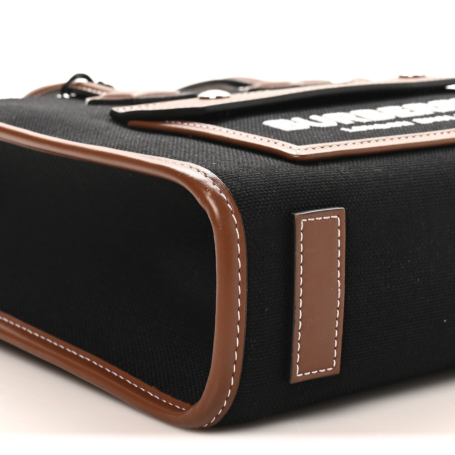 Canvas Smooth Calfskin Mini Two Tone Freya Tote Black Tan