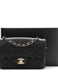 Caviar Quilted Mini Rectangular Flap Black