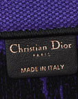 Canvas Embroidered Large Miss D1OR Graffiti Book Tote Fuchsia Purple