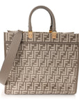 Chenille Vitello Cher FF Medium FNDI Sunshine Shopper Tote Tortora
