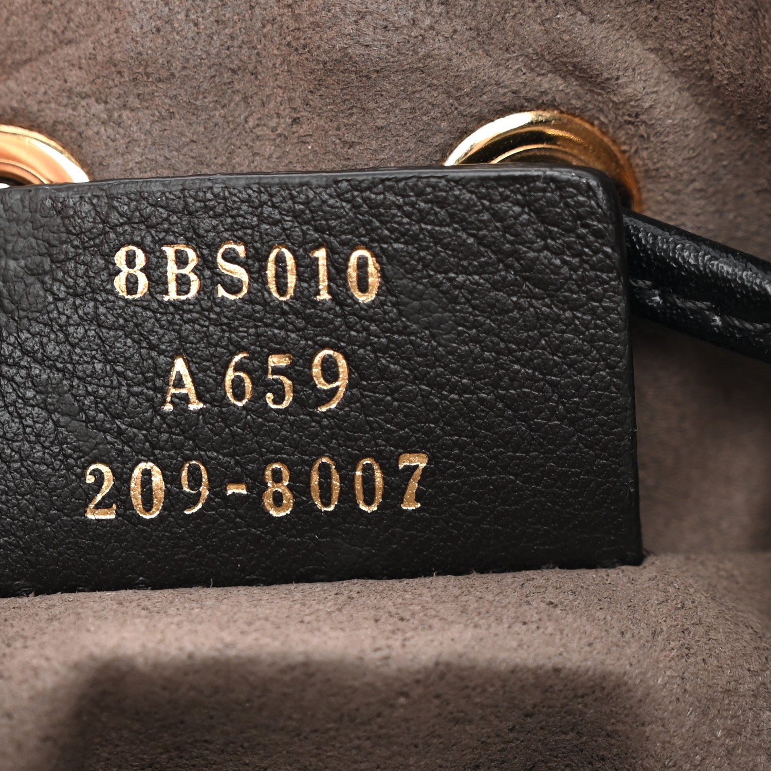 Vitello Liberty F is FNDI Bi-Color FF 1974 Embossed Mini Mon Tresor Bucket Bag Maya Black