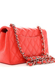 Lambskin Quilted Mini Rectangular Flap Red