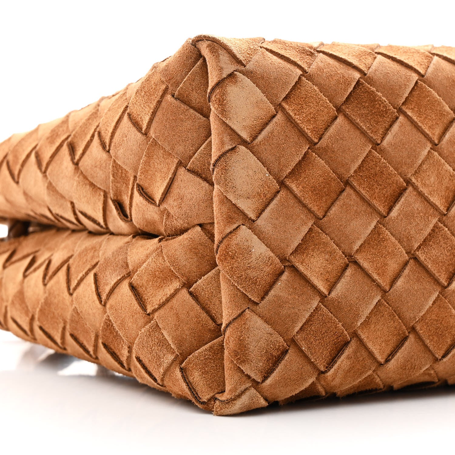 Suede Intrecciato Small Andiamo Shoulder Bag Amber
