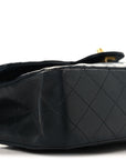 Lambskin Quilted Medium Double Flap Navy