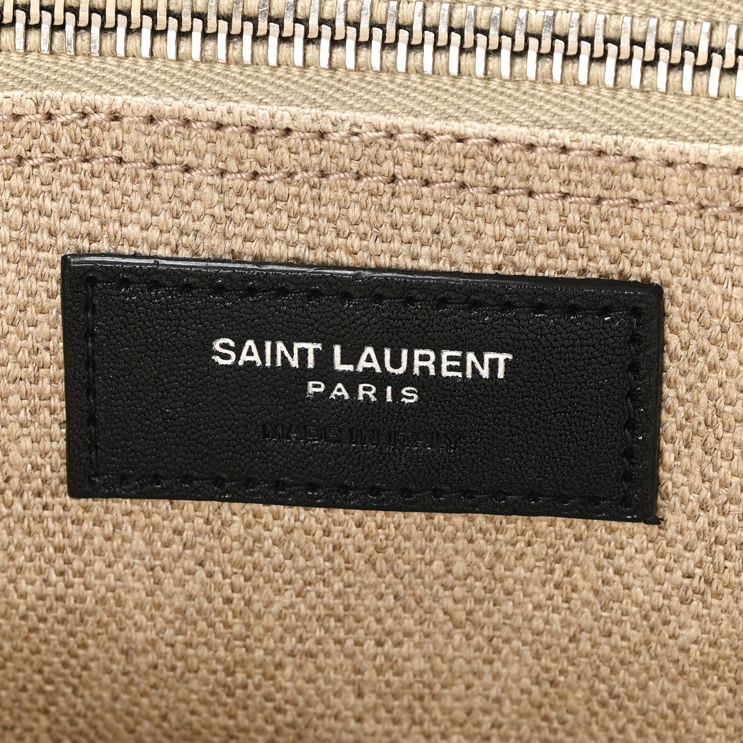 Linen Calfskin Small Rive Gauche Tote Greggio Natural
