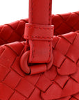 Nappa Intrecciato Ruffle Tote Red