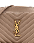 Calfskin Matelasse Monogram Lou Camera Bag Dark Beige