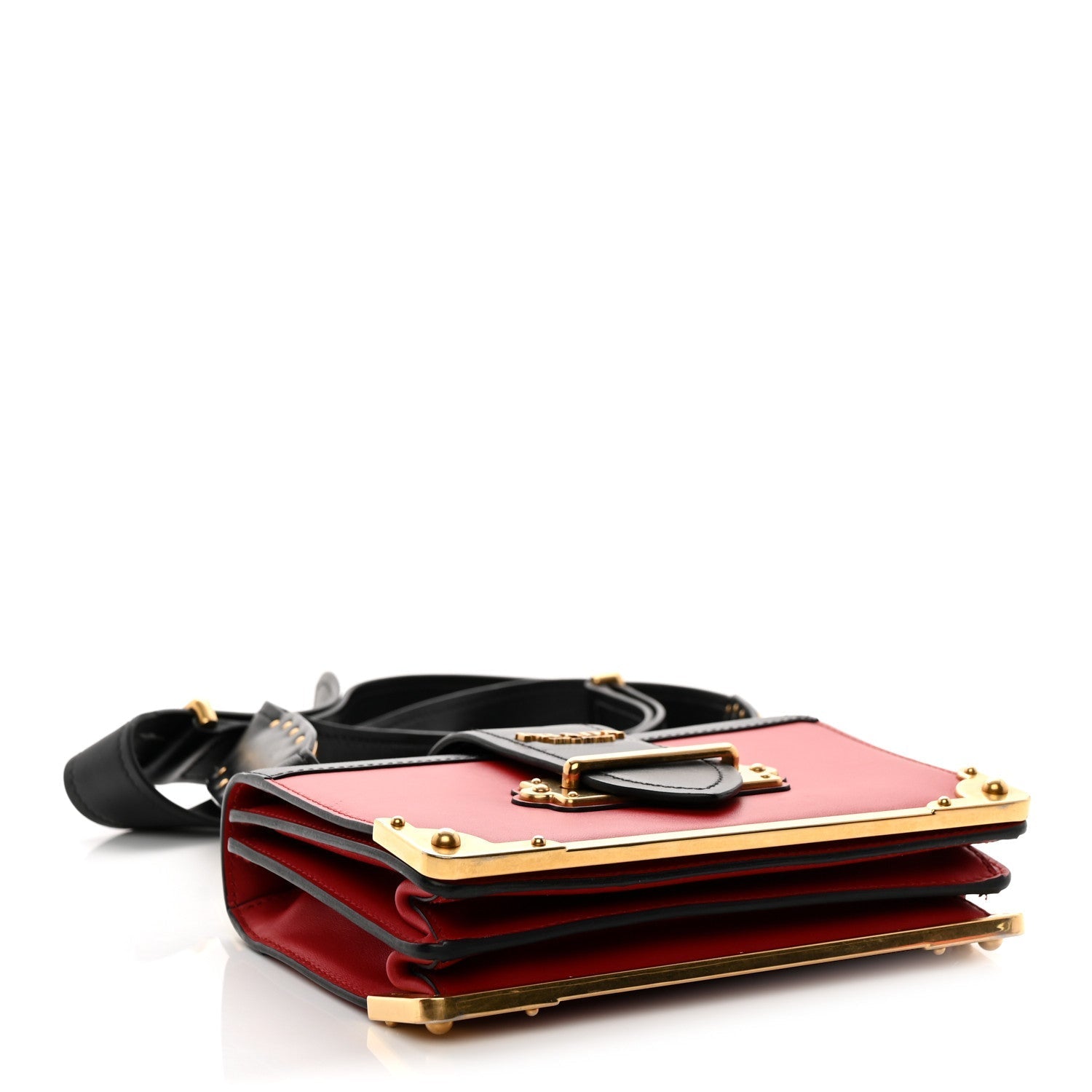 City Calfskin Saffiano Cahier Bag Fuoco Black