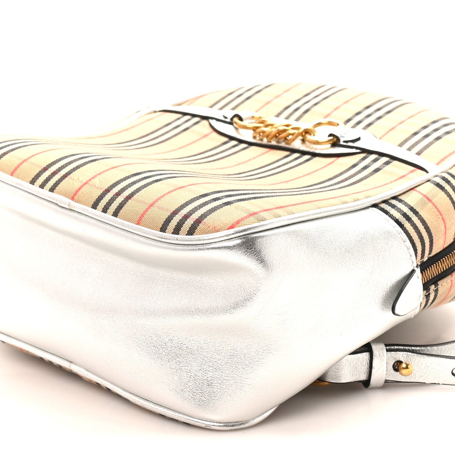 Smooth Calfskin 1983 Knight Check Link Backpack Silver