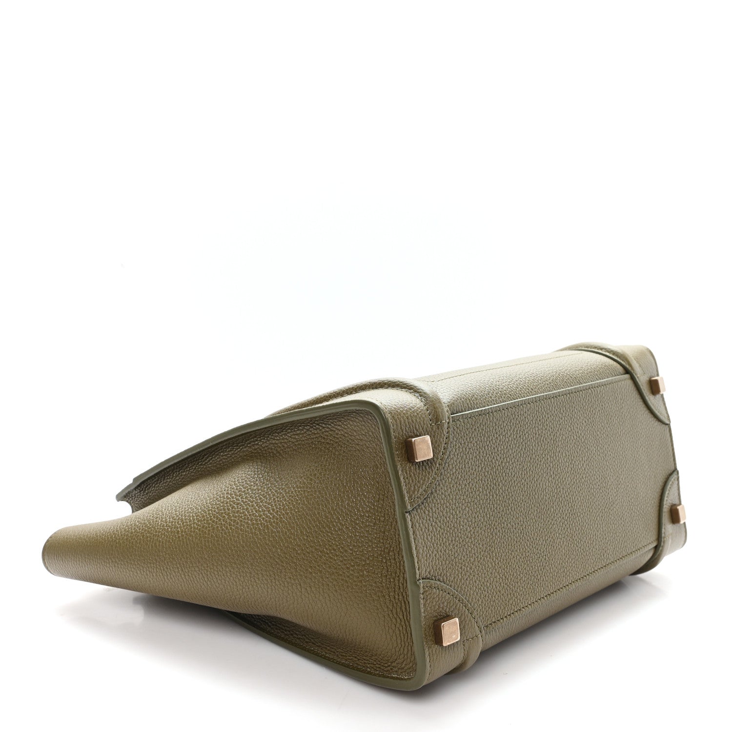 Drummed Calfskin Micro Luggage Dark Olive