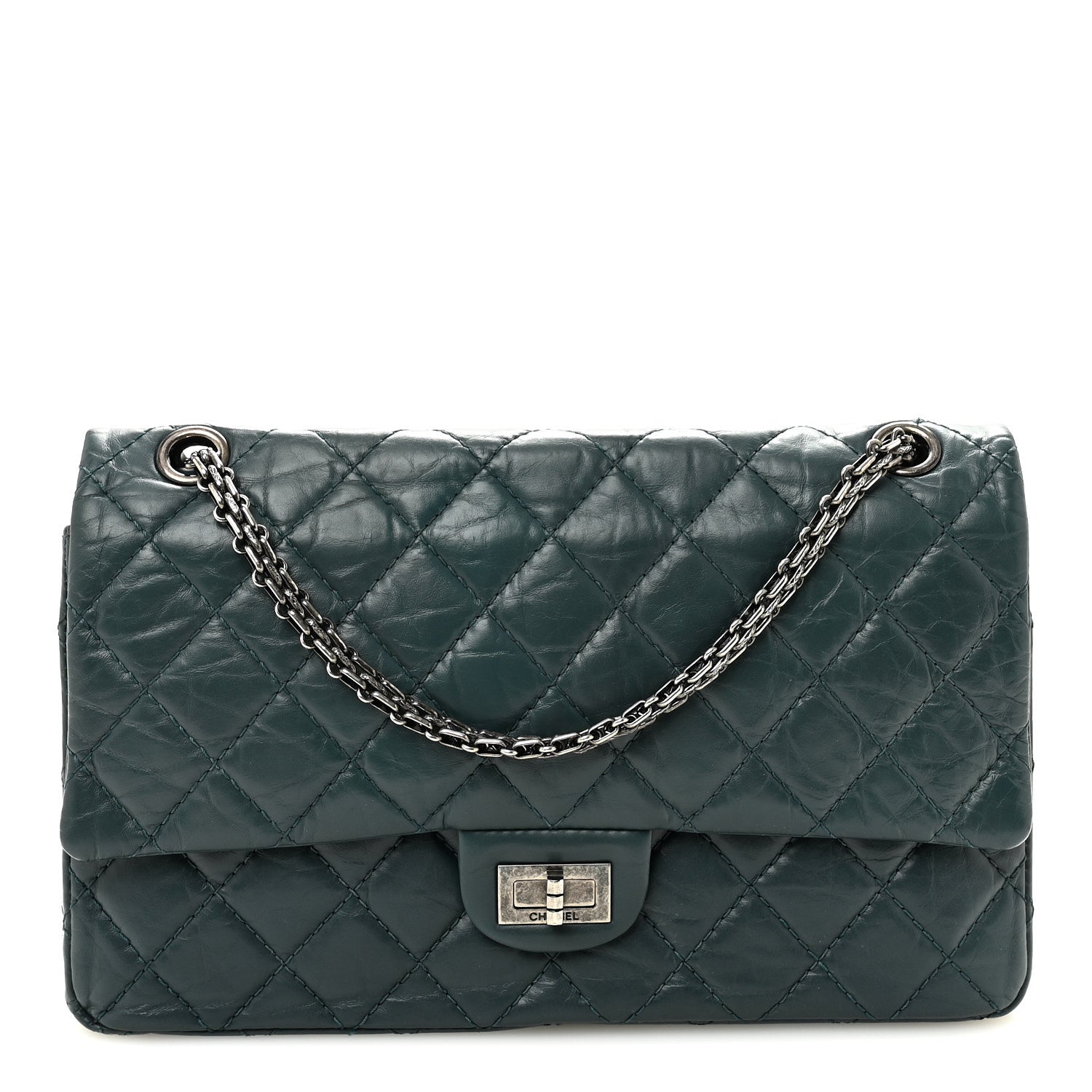 Aged Calfskin Quilted 2.55 Reissue 226 Flap Green