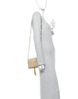 Metallic Canvas Woven Small Classic Monogram Kate Tassel Chain Wallet Gold