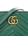 Calfskin Matelasse Small GG Marmont Chain Shoulder Bag Emerald Green