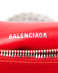 Arena Calfskin Small Crush Chain Bag Tomato Red