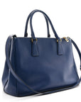 Saffiano Lux Medium Galleria Double Zip Tote Bluette