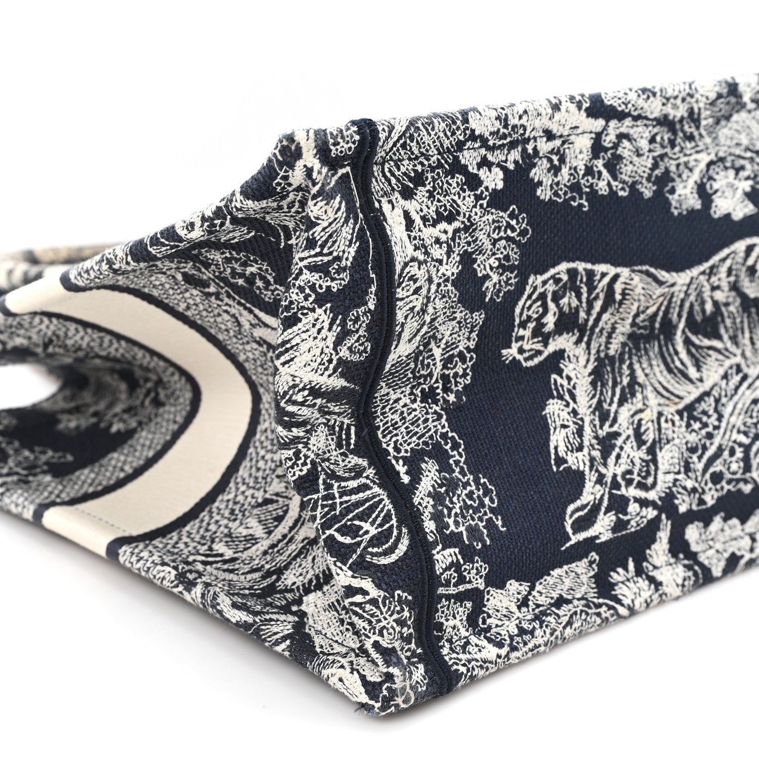 Canvas Embroidered Medium D1ORiviera Toile De Jouy Reverse Book Tote Blue