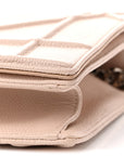 Grained Calfskin Medium D1ORama Flap Bag Nude