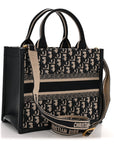 Oblique Calfskin Small Book Tote With Strap Blue Multicolor