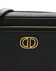 Grained Calfskin Caro Double Pouch Black
